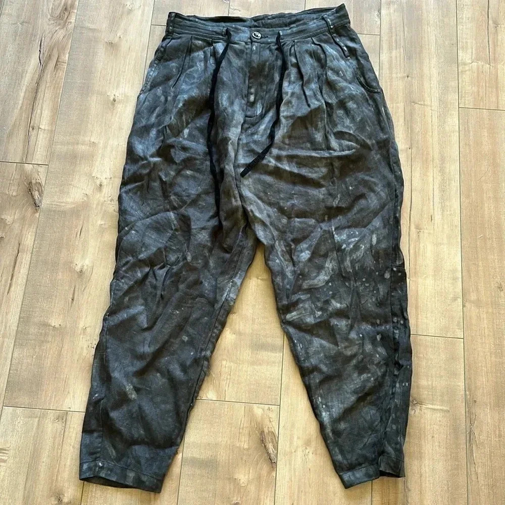 Mark Baigent Rong Pants Magnesium 100% Linen Unisex Sz S - Picture 5 of 13